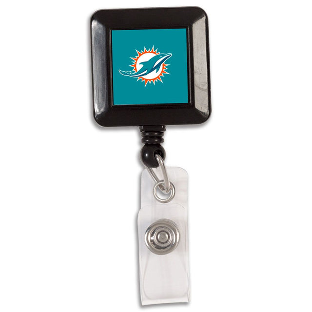 Porta credencial retráctil cuadrado de los Miami Dolphins