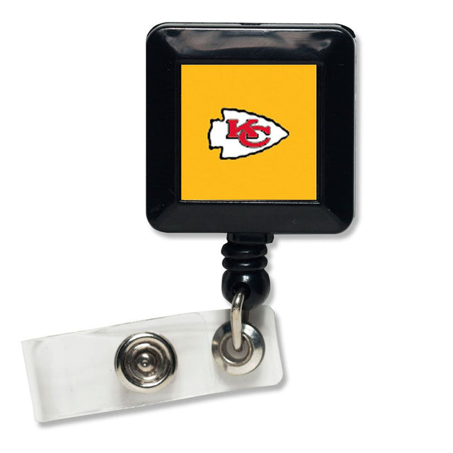 Porta credencial retráctil cuadrado de los Kansas City Chiefs