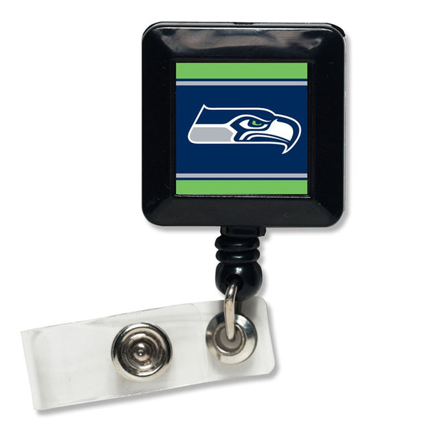 Porta credencial retráctil cuadrado de los Seattle Seahawks