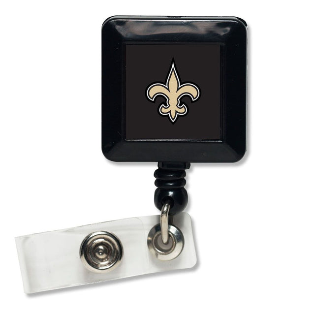 Porta credencial retráctil cuadrado de los New Orleans Saints