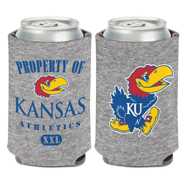 Enfriador de lata gris jaspeado de Kansas Jayhawks, 12 oz.