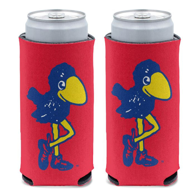 Enfriador de latas delgado de 12 oz con el logotipo de Kansas Jayhawks/College Vault