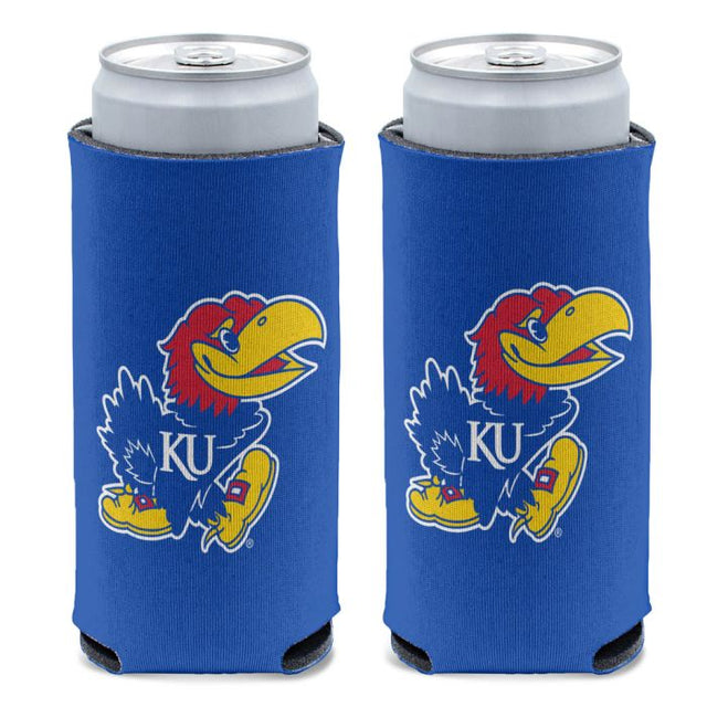 Enfriador de latas delgado de 12 oz con el logotipo de Kansas Jayhawks