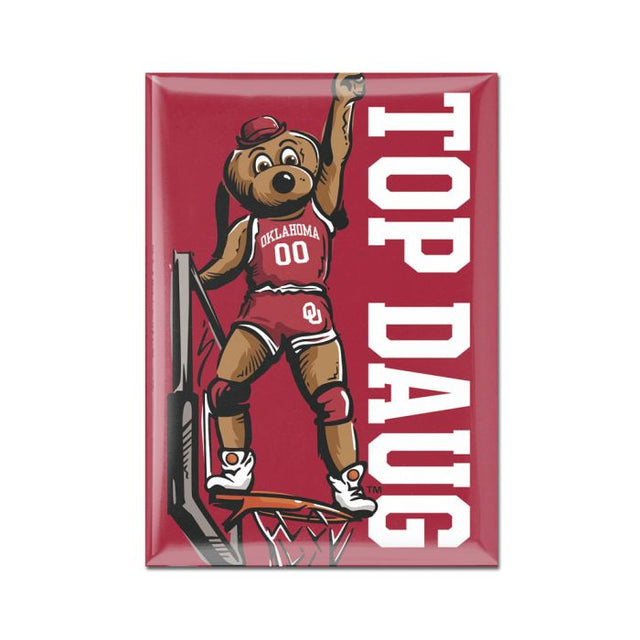 Oklahoma Sooners TOP DAWG Metal Magnet 2.5" x 3.5"