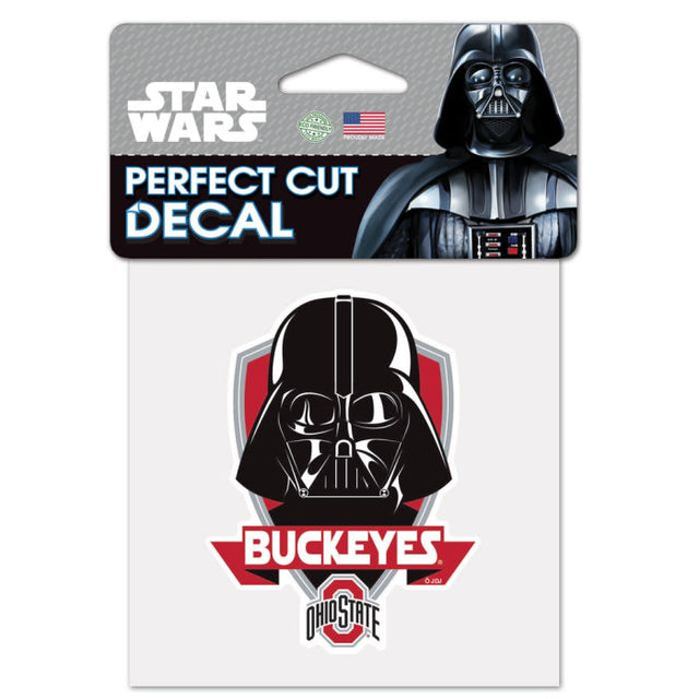 Calcomanía de color de corte perfecto de Darth Vader de Star Wars de Ohio State Buckeyes, 4" x 4"