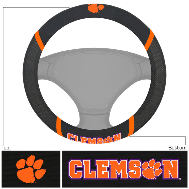 Funda para volante de Clemson Tigers de malla y costura