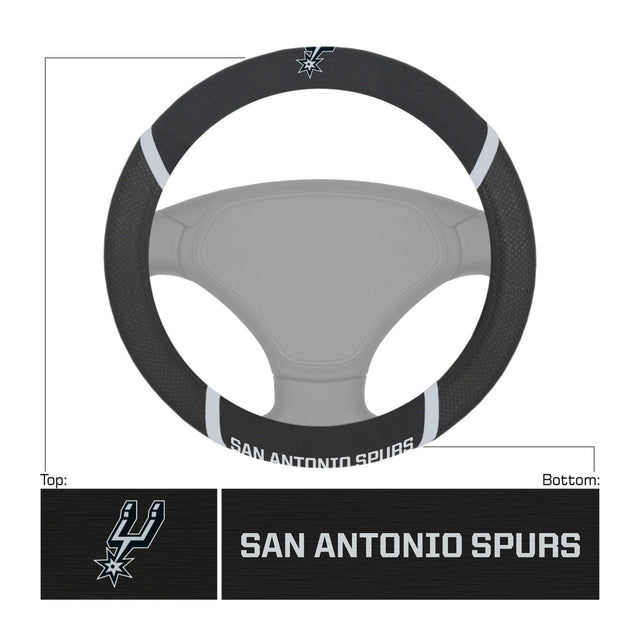 San Antonio Spurs Steering Wheel Cover Mesh/Stitched