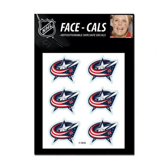 Calcomanías faciales con tatuajes de los Columbus Blue Jackets