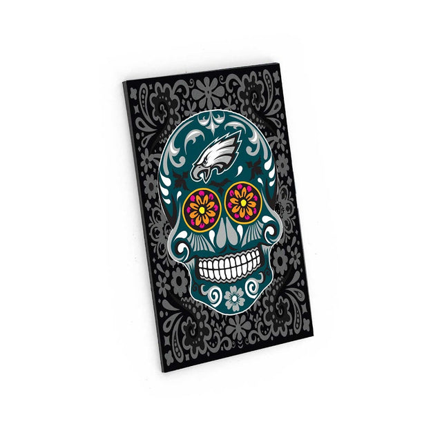 Imán con diseño de calavera de azúcar de los Philadelphia Eagles -MG-1188-24