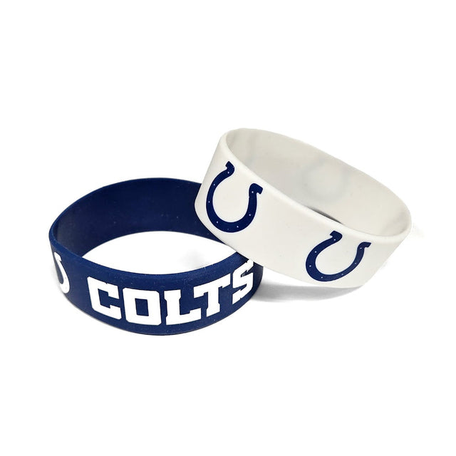 Pulseras anchas de los Indianapolis Colts (paquete de 2) -BC-207-06