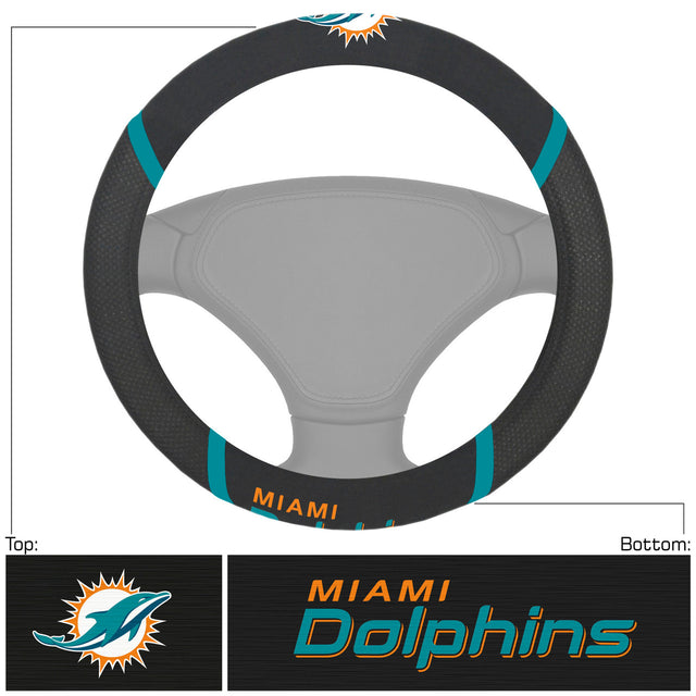 Funda de volante de los Miami Dolphins de malla y costura