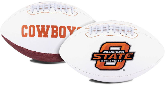 Balón de fútbol americano de los Oklahoma State Cowboys, serie de firmas bordadas en tamaño completo