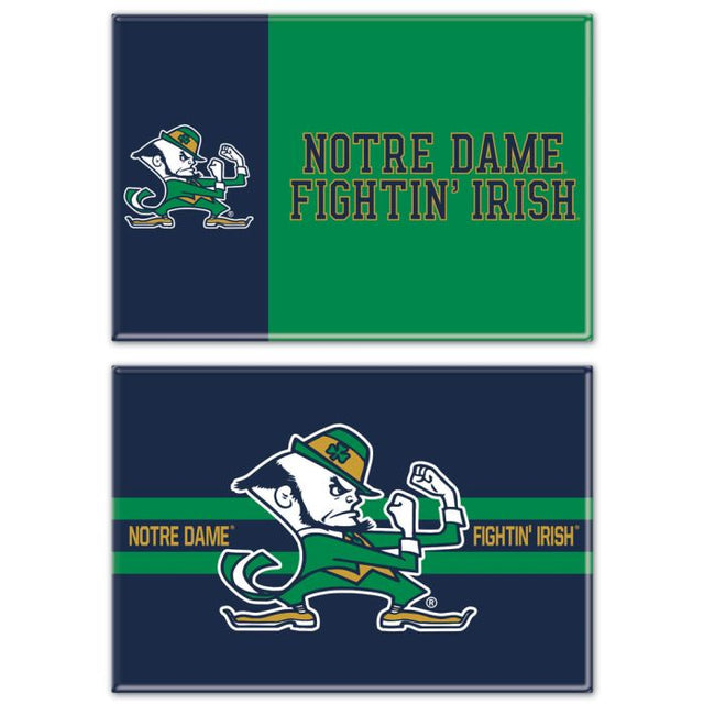 Imán rectangular de Notre Dame Fighting Irish, paquete de 2, 2 x 3 pulgadas