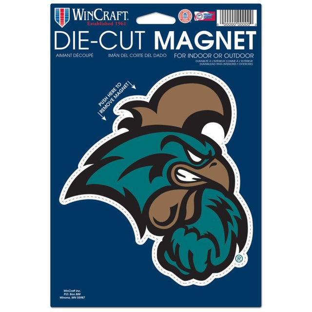 Imán troquelado con el logotipo de Coastal Carolina Chanticleers, 6,25" x 9"