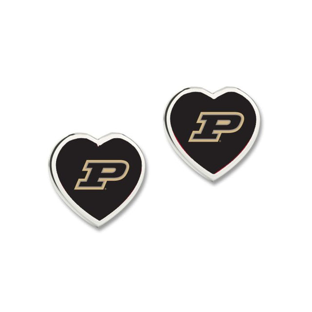 Pendientes de Purdue Boilermakers con corazón en 3D