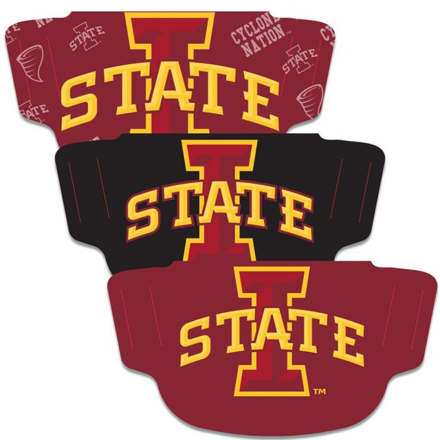 Paquete de 3 mascarillas para fanáticos de Iowa State Cyclones