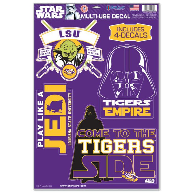 LSU Tigers / Star Wars Darth Vader &amp; Yoda Multi-Use Decal 11" x 17"