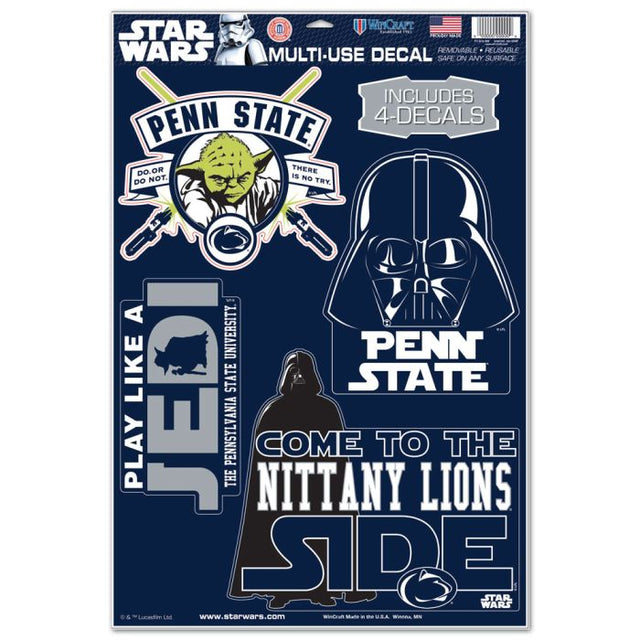 Calcomanía multiusos de Darth Vader y Yoda de Star Wars de Penn State Nittany Lions, 11" x 17"