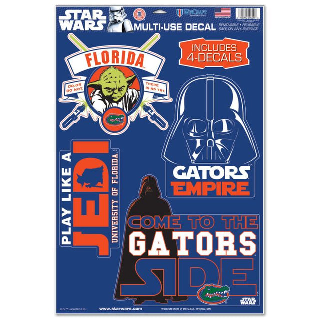 Florida Gators / Star Wars Darth Vader &amp; Yoda Multi-Use Decal 11" x 17"