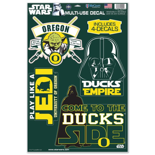 Calcomanía multiusos de Darth Vader y Yoda de Star Wars de Oregon Ducks, 11" x 17"