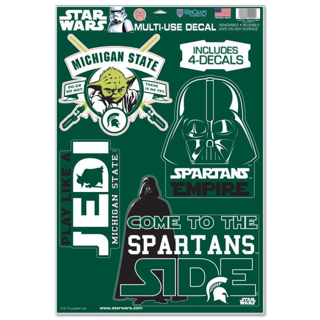 Michigan State Spartans / Star Wars Darth Vader &amp; Yoda Multi-Use Decal 11" x 17"