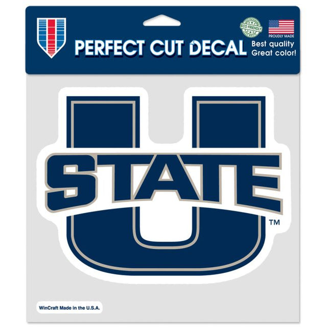 Calcomanía de color de corte perfecto de Utah State Aggies de 8" x 8"