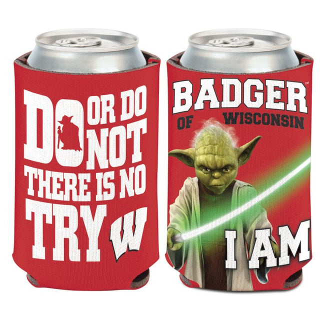 Enfriador de latas Wisconsin Badgers / Star Wars Yoda de 12 oz.