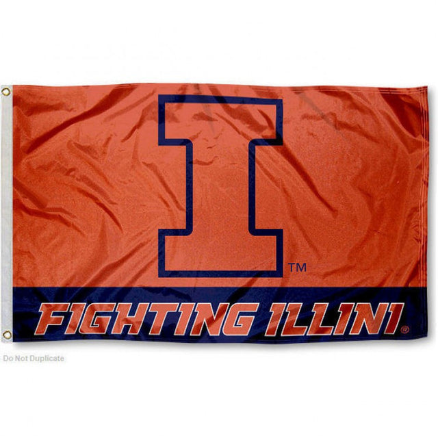 Diseño de logotipo de 3 x 5 con bandera de Illinois Fighting Illini BSI