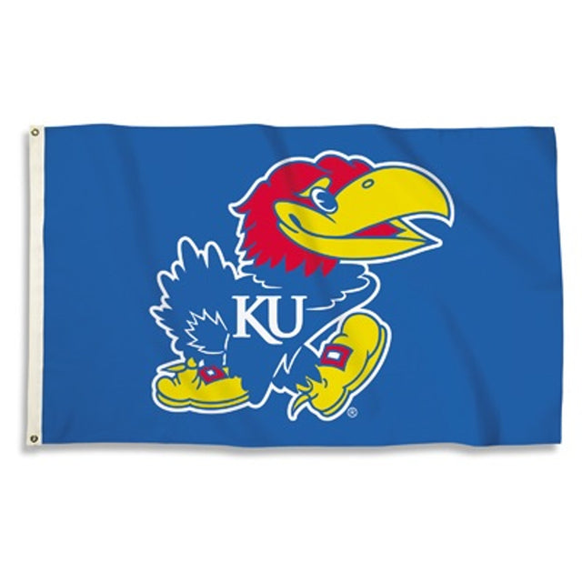 Bandera de los Jayhawks de Kansas de 3 x 5 pulgadas