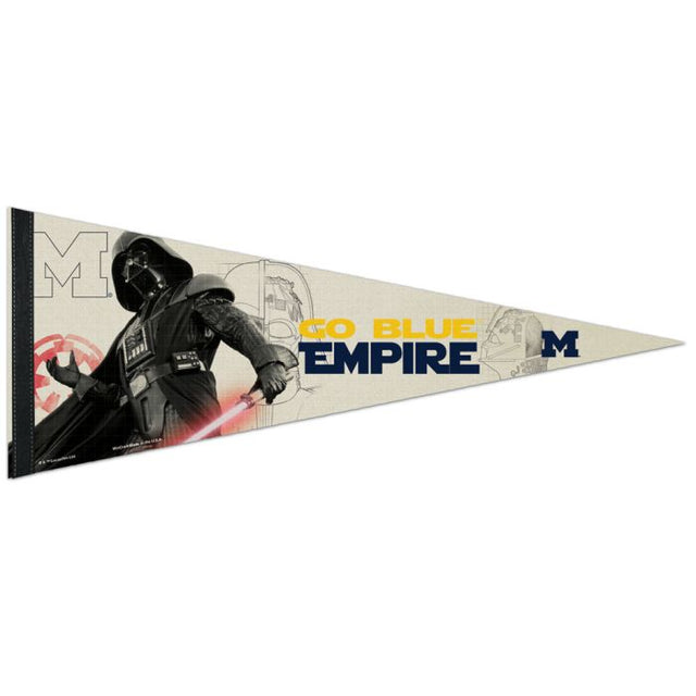 Banderín premium de Michigan Wolverines / Star Wars Darth Vader de 12" x 30"