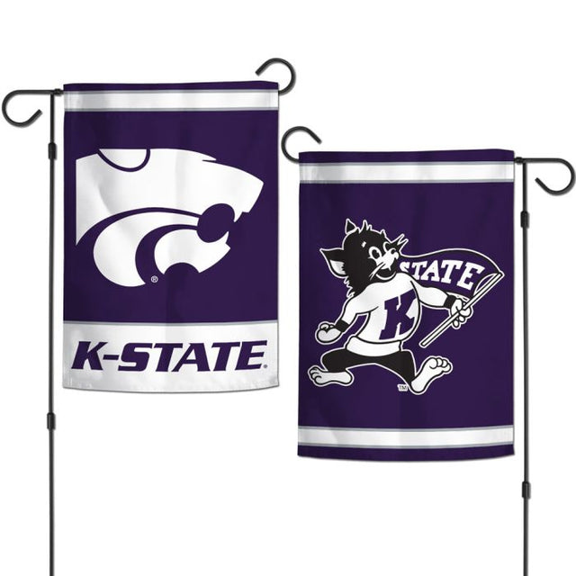 Banderas de jardín de Kansas State Wildcats de 2 lados, 12,5" x 18"