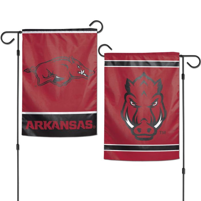 Banderas de jardín de Arkansas Razorbacks de 2 lados, 12,5" x 18"