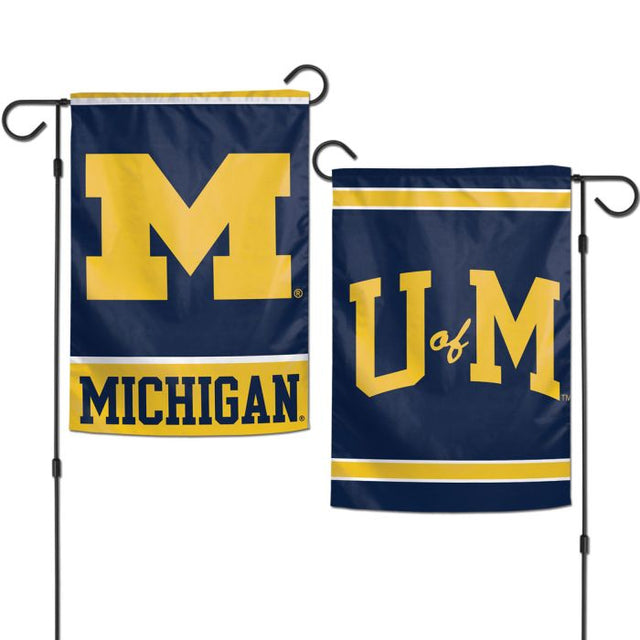 Banderas de jardín de los Michigan Wolverines, de 2 lados, 12,5" x 18"