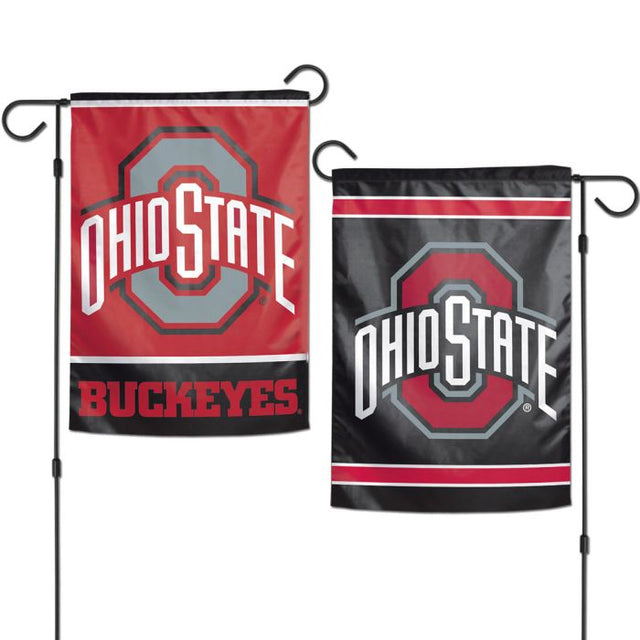 Banderas de jardín de Ohio State Buckeyes, de 2 lados, 12,5" x 18"