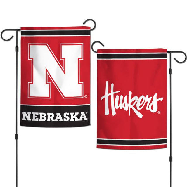 Banderas de jardín de los Nebraska Cornhuskers, de 2 lados, 12,5" x 18"