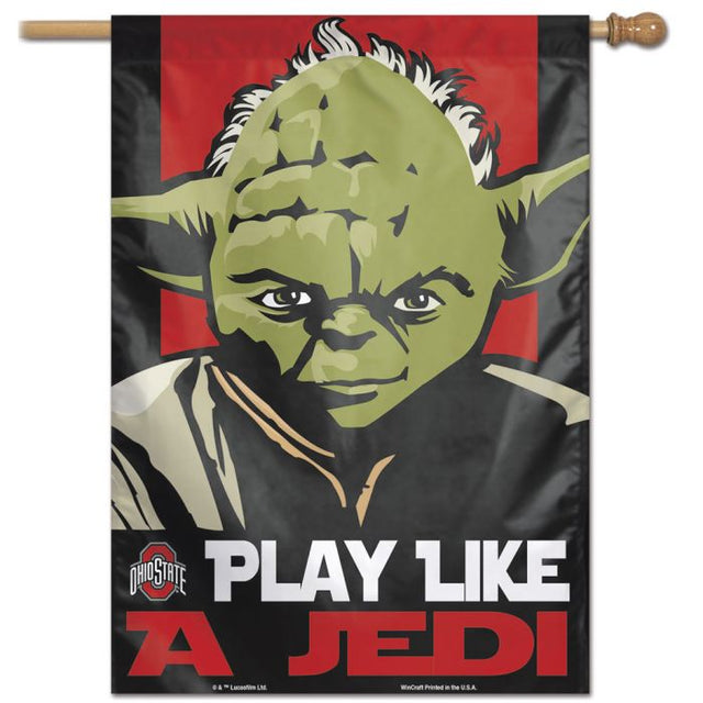 Bandera vertical de Ohio State Buckeyes / Star Wars YODA de 28" x 40"