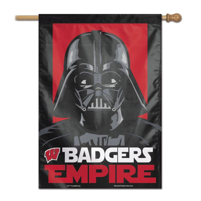 Bandera vertical de los Wisconsin Badgers / Star Wars DARTH VADER de 28" x 40"