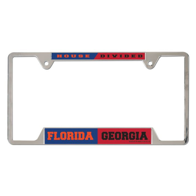 Florida Gators Georgia Bulldogs House Divided Metal License Plate Frame