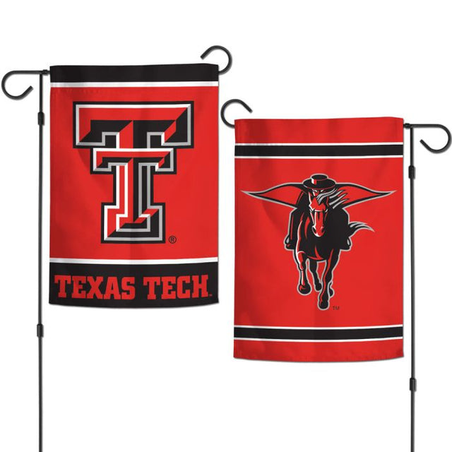 Banderas de jardín de Texas Tech Red Raiders de 2 lados, 12,5" x 18"