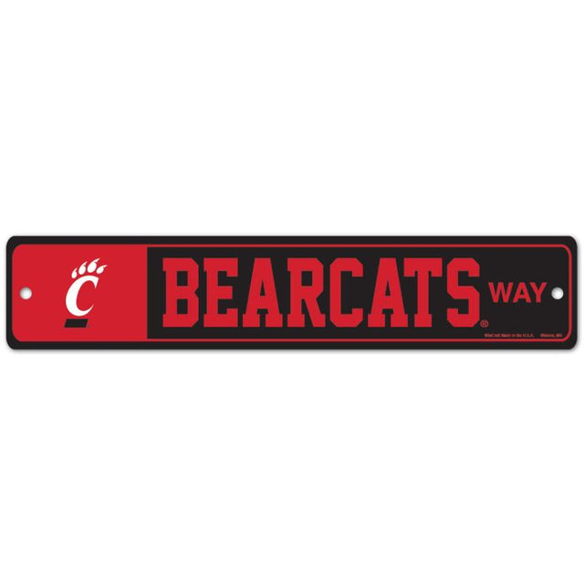 Letrero de calle o zona de los Cincinnati Bearcats, 3,75" x 19"