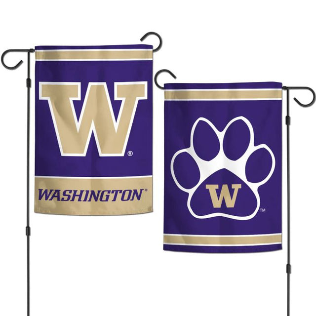 Banderas de jardín de Washington Huskies de 2 lados, 12,5" x 18"