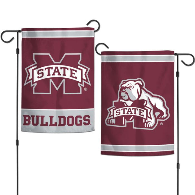 Banderas de jardín de Mississippi State Bulldogs de 2 lados, 12,5" x 18"