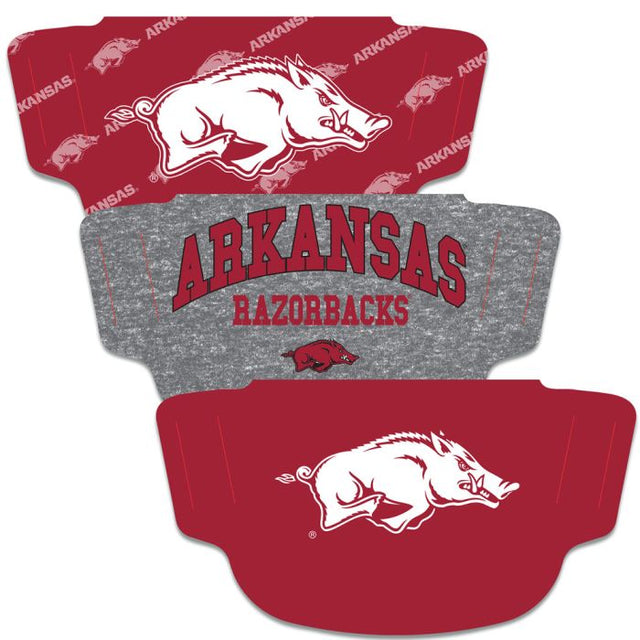 Paquete de 3 mascarillas para fanáticos de Arkansas Razorbacks