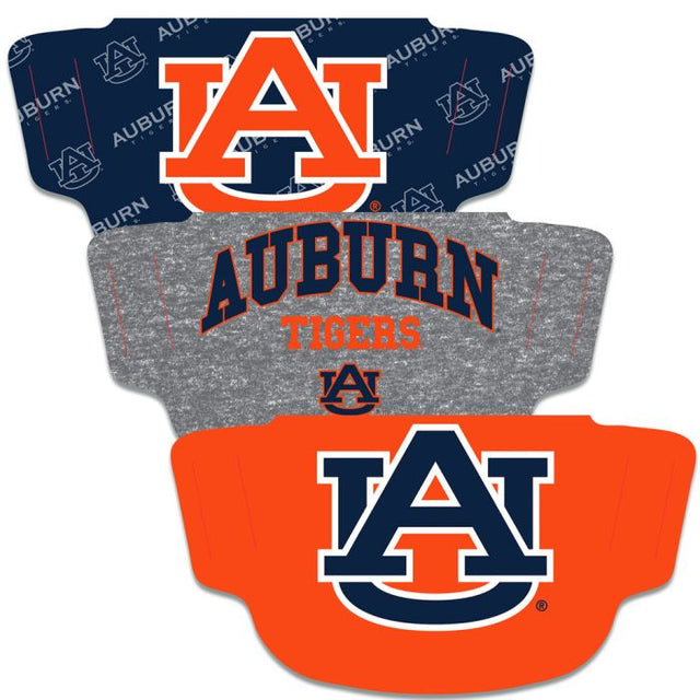 Paquete de 3 mascarillas para fanáticos de Auburn Tigers