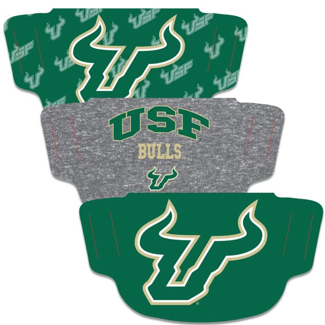 Paquete de 3 mascarillas para fanáticos de los South Florida Bulls