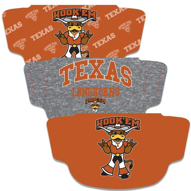 Texas Longhorns Fan Mask Face Cover 3 Pack