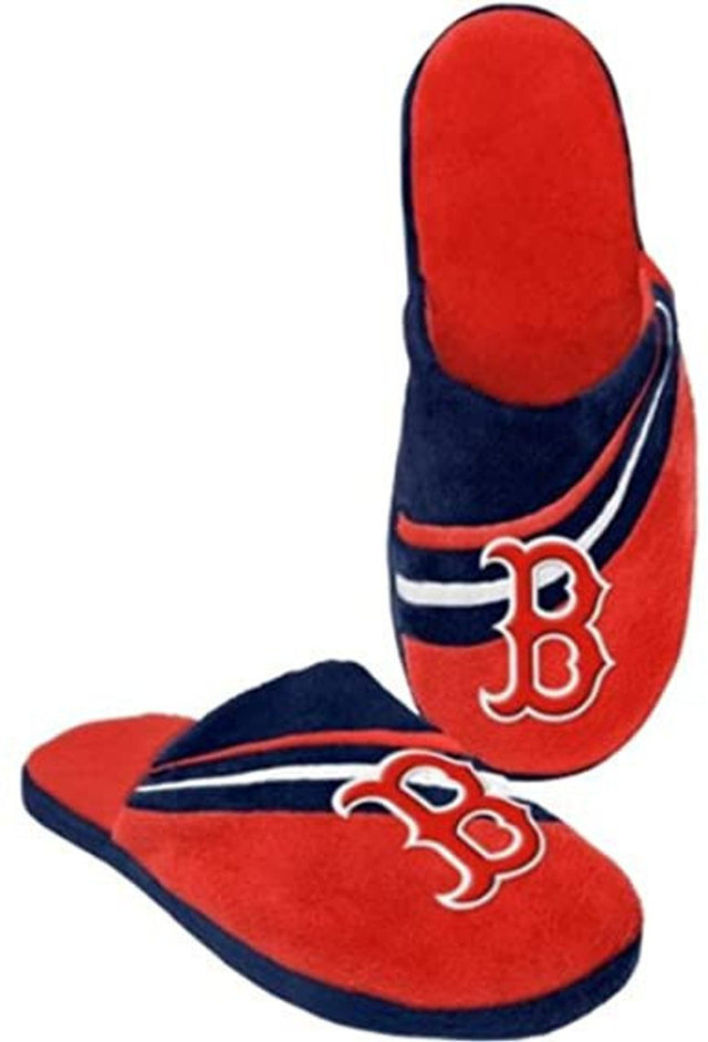 Pantuflas Boston Red Sox con rayas y logotipo grande (1 par) - XL