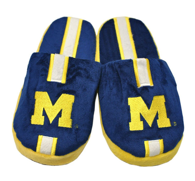 Pantuflas de los Michigan Wolverines, para jóvenes, talla 7-8, rayas (1 par), talla XL