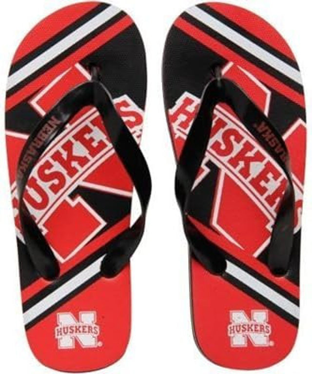 Nebraska Cornhuskers Flip Flop - Unisex Big Logo - (1 Pair) - L