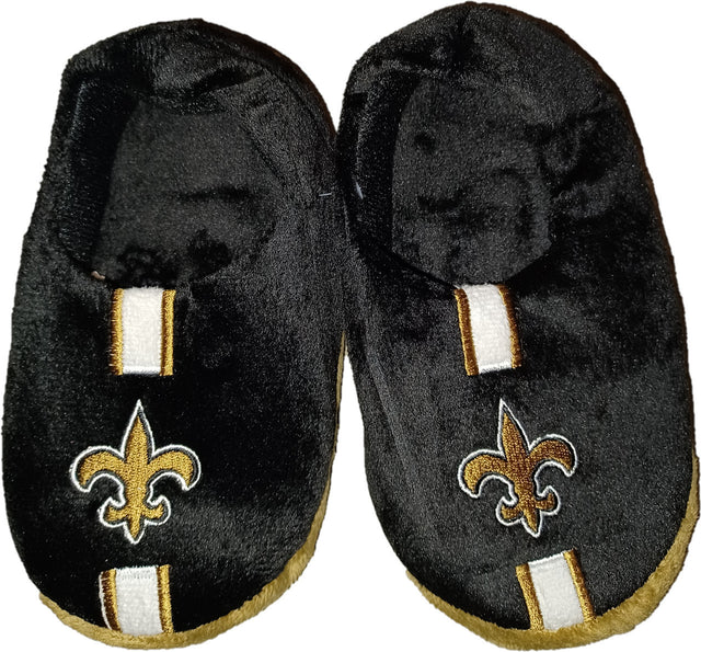 Pantuflas de los New Orleans Saints, para jóvenes, talla 4-7, 13-1, rayas (1 par), XL